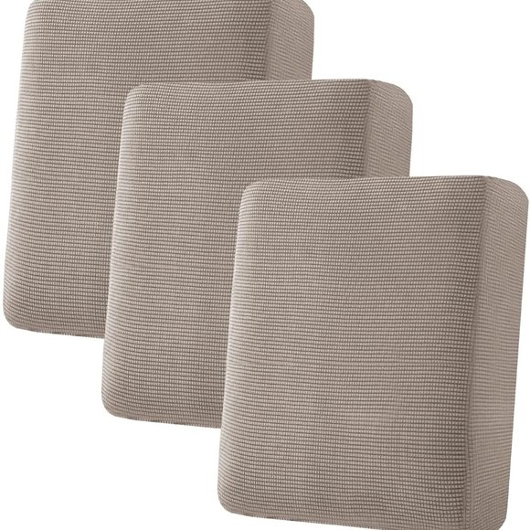 H.VERSAILTEX Super Stretch Individual Seat Cushion Covers --Large, Taupe - Picture 1 of 4